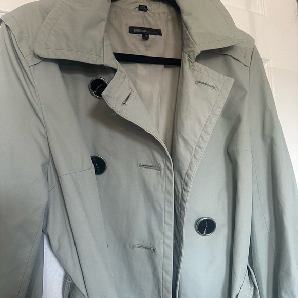 RUDSAK Women's Vintage Rare Sea Moss Green Trench Coat | M - Picture 4 of 14
